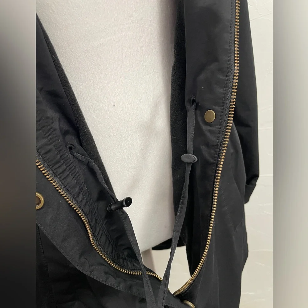 Eileen Fisher Black Organic Cotton Nylon Hooded Jacket - Picture 10 of 16